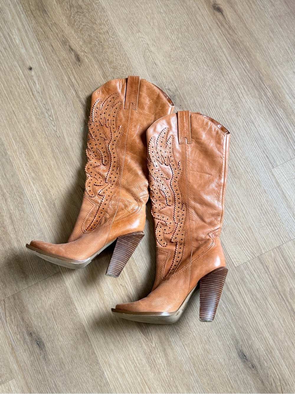 RARE Y2K Jessica Simpson Abilene Alan Western Boots size 8.5 Cowgirl Festival